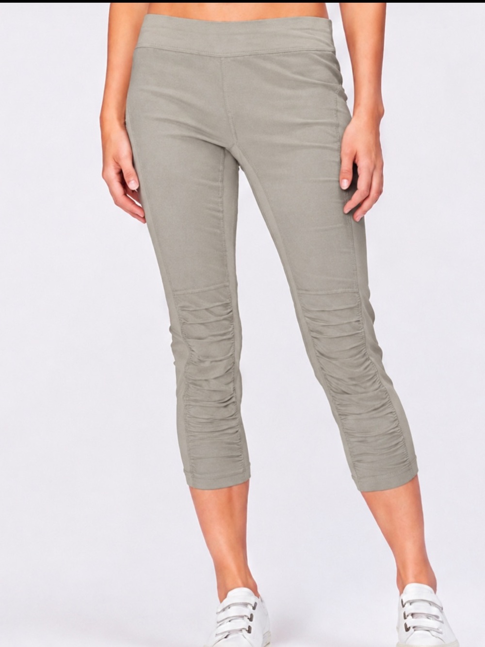 Wearables XCVI Jetter Cropped Leggings Pants L Beige Stretch Cotton Neutral NEW